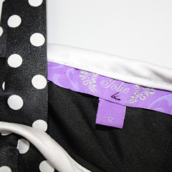 Jolie Pin Up Black and White Polka Dot Dress - Picture 4 of 4